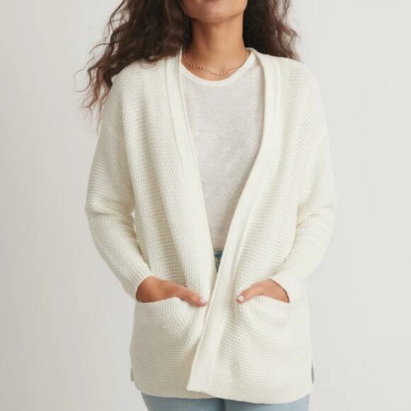 Marine Layer Catalina Knit Cardigan in Ivory Milk | Women's Small | MINOR FLAWS - Picture 15 of 16